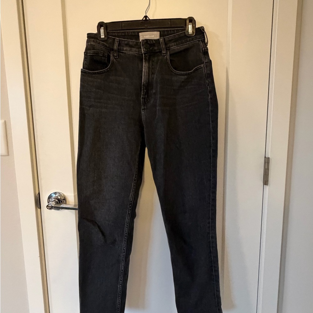 Everlane Washed Black Straight-Leg Jeans